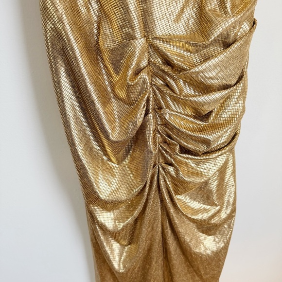 JLUXLABEL Bodycon Metallic Gold Maxi Dress, Fully Lined - Picture 10 of 16
